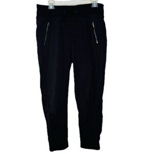 Athleta Trekkie North Crop Black Joggers Womens 10T Tall Long Pull On Drawstring